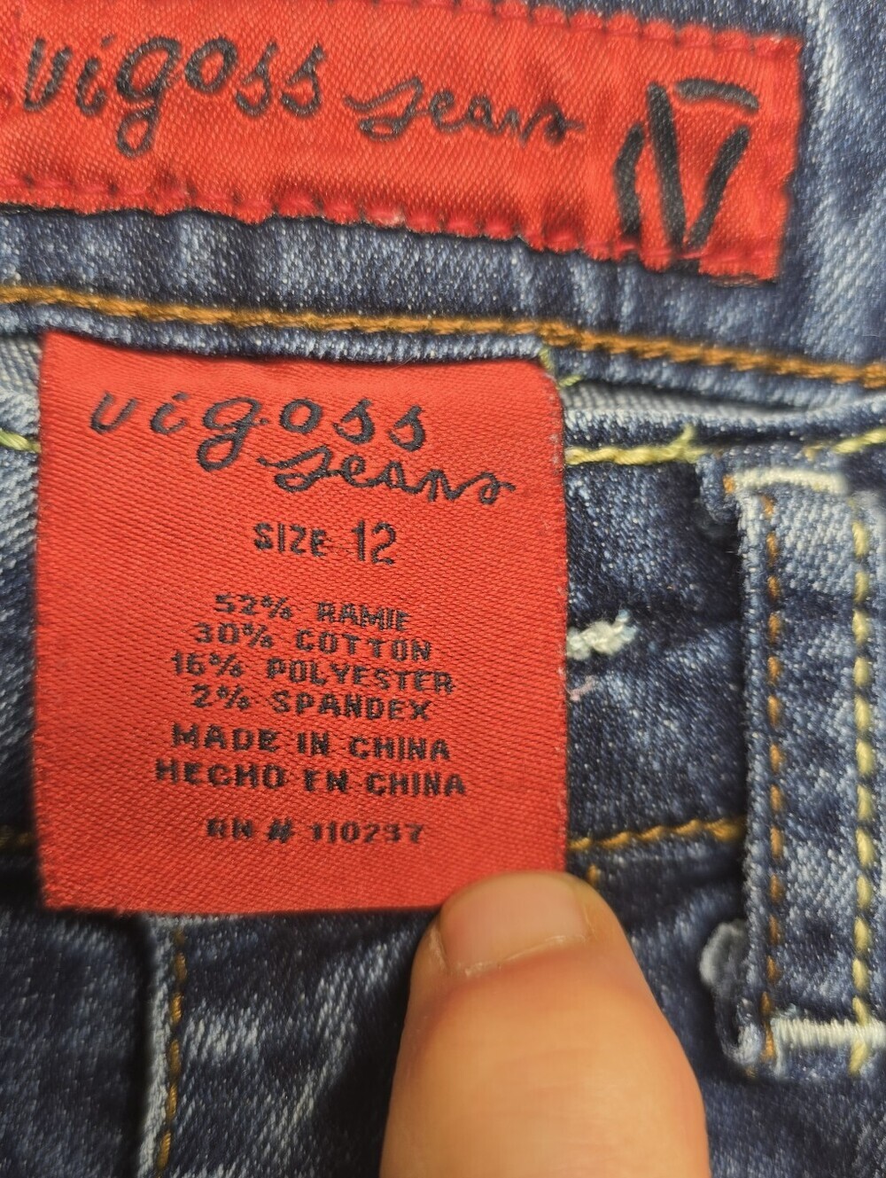 Vigoss Bootcut Low-rise Mid Wash Blingy Girls Jeans Size 12 - Picture 6 of 12